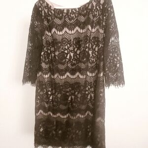 Jessica‎ Howard Blk and Tan lace dress